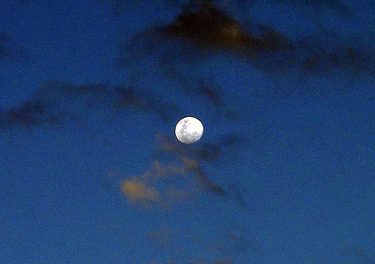 Daylight Moon over Cherry Lake