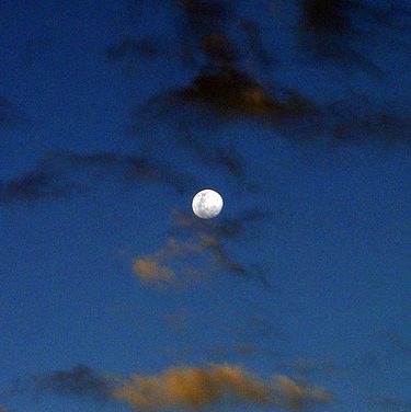 Daylight Moon over Cherry Lake