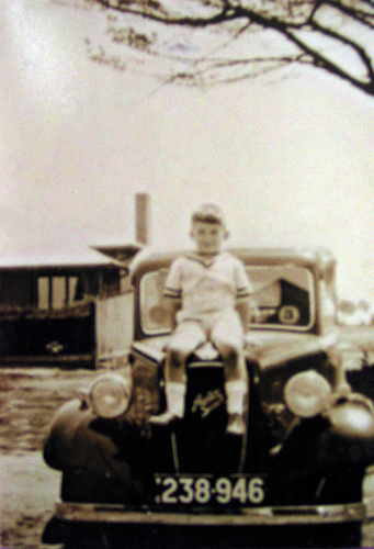 Jack Joel on Sister Weber's Car at Original Altona Hospital 1935