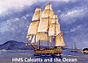 H.H.S. Calcutta and the Ocean at anchor in Port Phillip painted by Dacre Smyth