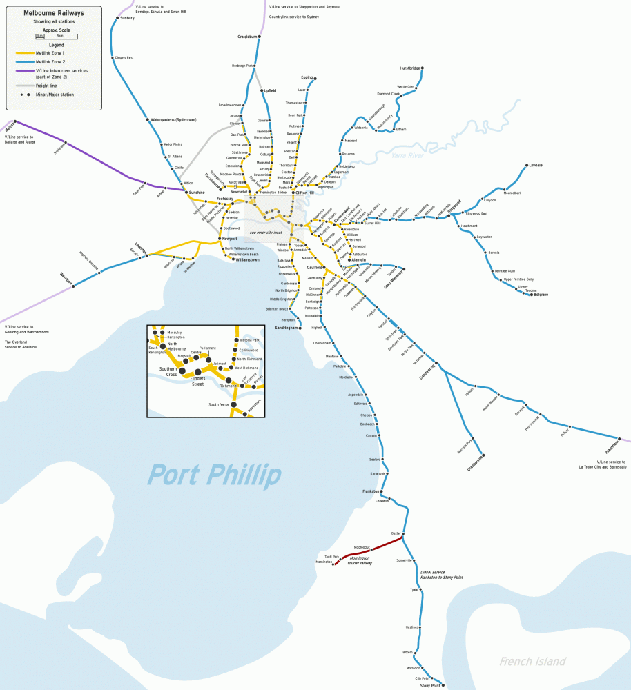 Melbourne Train Network Map