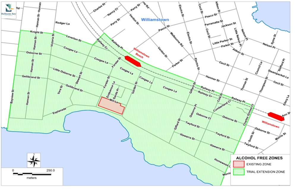 Alcohol free zones in Williamstown