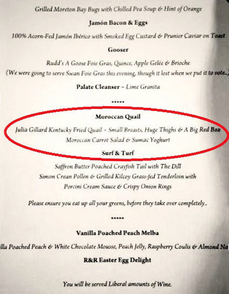 Julia Gillard Menu